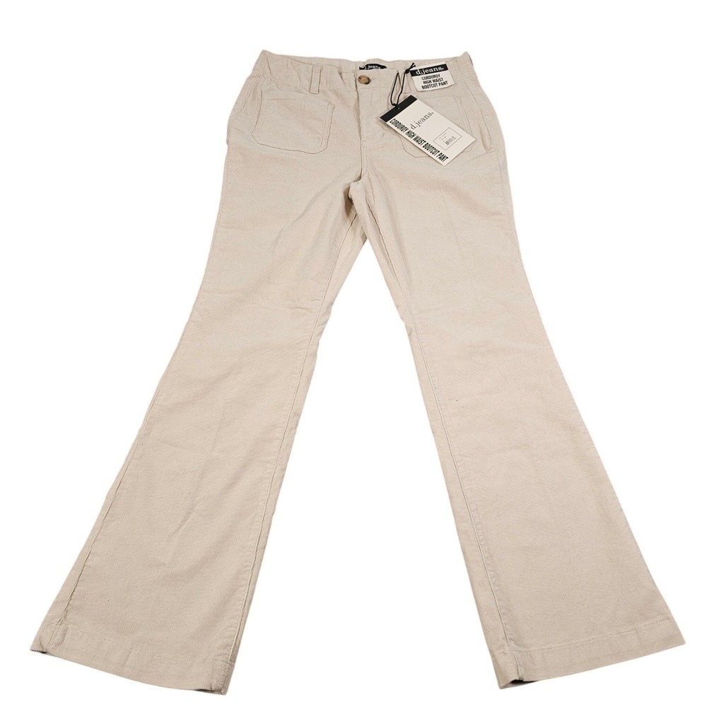 d.jeans Womens Corduroy High Waist Bootcut Pant Linen Beige Size 10 NWT